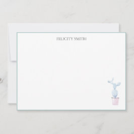 Tarjetas de nota Cactus Botánico Moderno Plano Ele