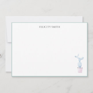 Tarjetas de nota Cactus Botánico Moderno Plano Ele