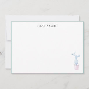 Tarjetas de nota Cactus Botánico Moderno Plano Ele