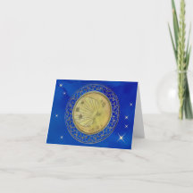 Tarjetas de nota celestiales del espacio en blanco