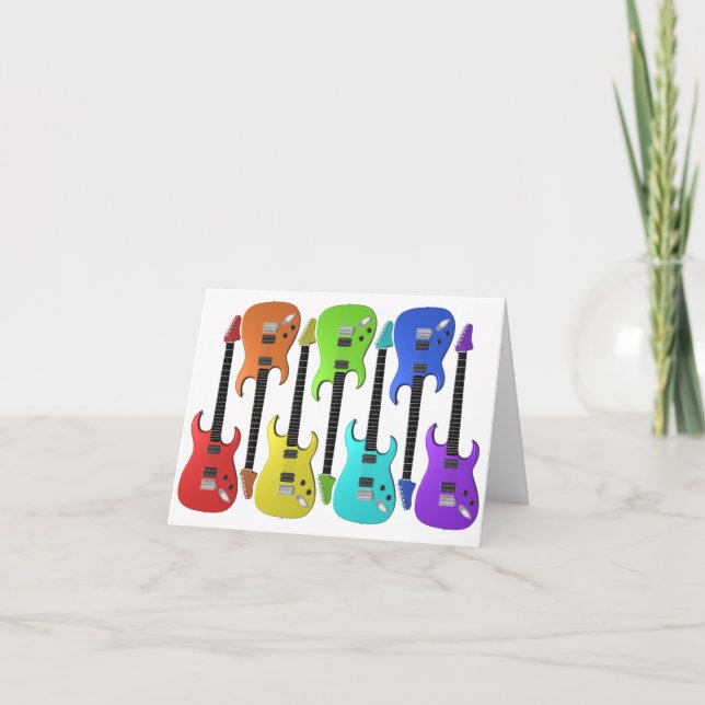 Tarjetas de nota coloridas de las guitarras (Anverso)