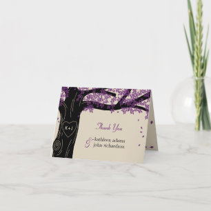 Tarjetas de nota de agradecimiento de Boda de árbo