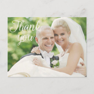 Tarjetas de nota de agradecimiento de foto de boda