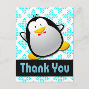 TARJETAS DE NOTA DE AGRADECIMIENTO DE PINGÜINO