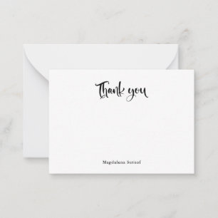 Tarjetas de nota de agradecimiento de script