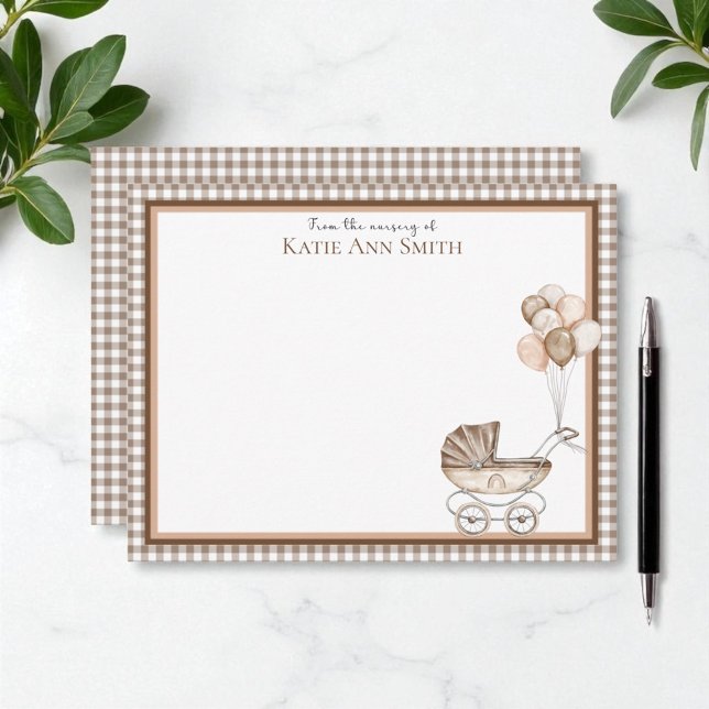 Tarjetas de nota de agradecimiento neutrales de Ba (Neutral baby shower thank you cards)