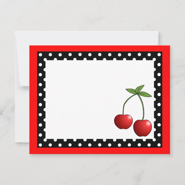 Tarjetas de nota de agradecimiento para cerezas ro (Anverso)