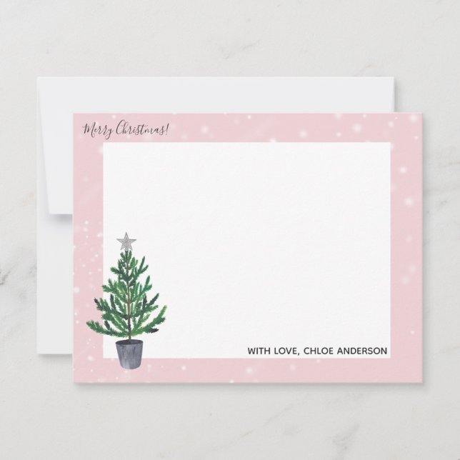 Tarjetas de nota de árbol de Navidad en casa para  (Anverso)