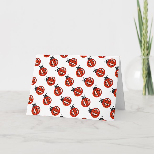 Tarjetas De Nota De Bicho De Ladybug Rojo Y Blanco (Anverso)