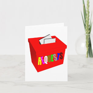 Tarjetas de nota de caja de solicitud