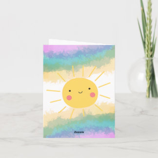 Tarjetas de nota de cumpleaños primero en el Sol