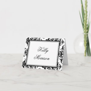 Tarjetas de nota de damasco elegantes