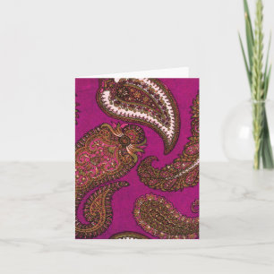 Tarjetas de nota de Fuscia Paisley
