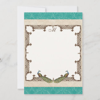 Tarjetas De Nota De Gracias - Pavo Real Vintage