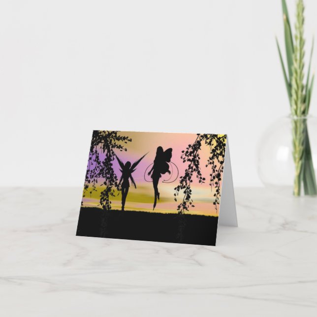 Tarjetas de nota de hadas de las hermanas (Anverso)