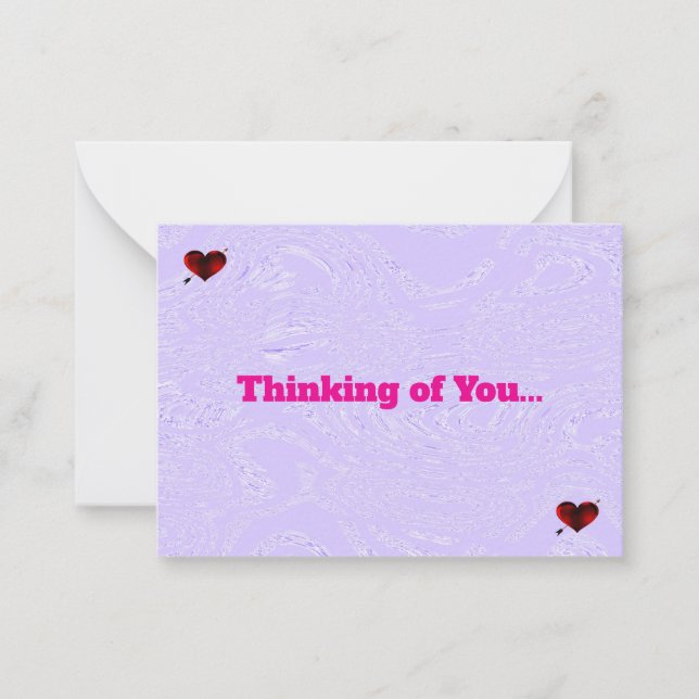 Tarjetas De Nota De Hielo Violeta Y Corazón (Anverso)