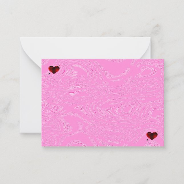 Tarjetas De Nota De Hielo Y Corazón Rosa (Anverso)