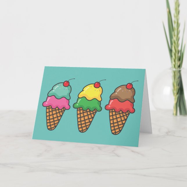 TARJETAS DE NOTA DE ICE CREAM CONES (Anverso)
