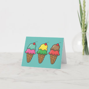 TARJETAS DE NOTA DE ICE CREAM CONES