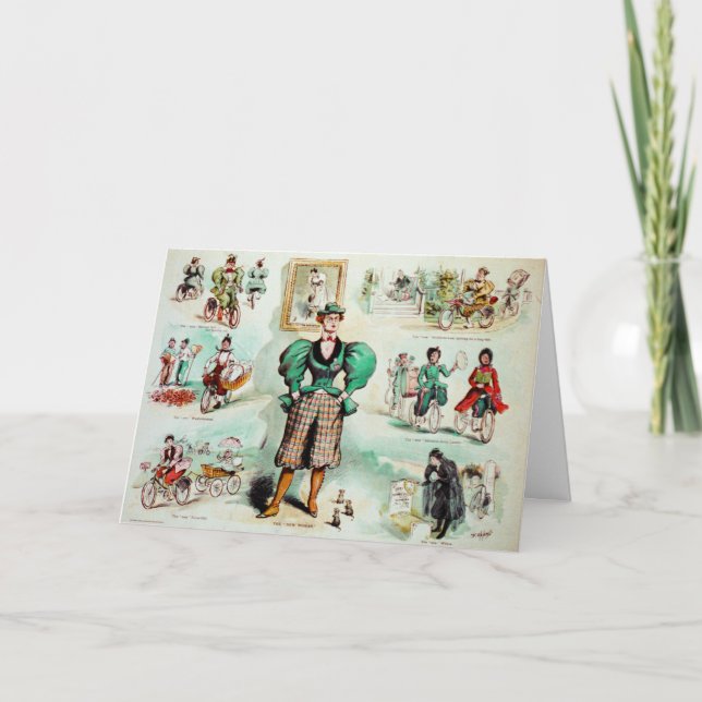 Tarjetas de nota de la bici del vintage (Anverso)