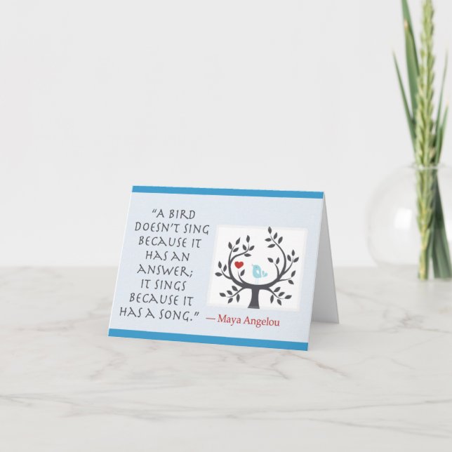 Tarjetas de nota de la canción del pájaro (Anverso)