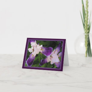 Tarjetas de nota de las flores moradas