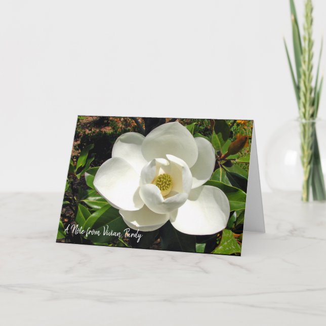 Tarjetas de nota de magnolia personalizadas (Anverso)