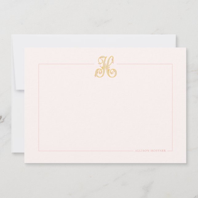 Tarjetas de nota de monograma "H" (Anverso)