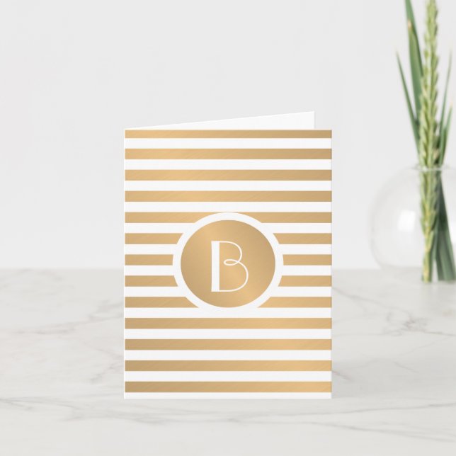 Tarjetas de nota de monograma personalizadas con b (Anverso)