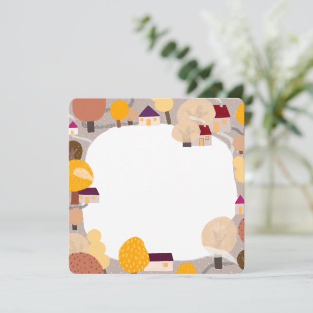 Tarjetas de nota de otoño de corte - Tarjeta de sa (Anverso de pie)