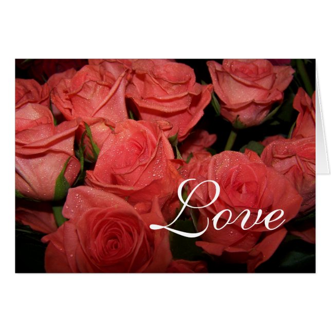 TARJETAS DE NOTA DE ROSAS bodas (Anverso (Horizontal))