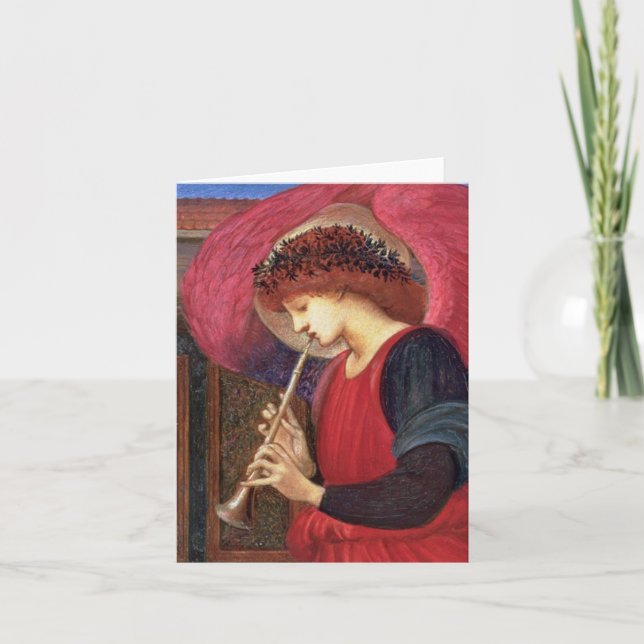 Tarjetas de nota del ángel del navidad - rojo de (Anverso)
