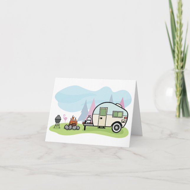 Tarjetas de nota del campista del estilo del (Anverso)