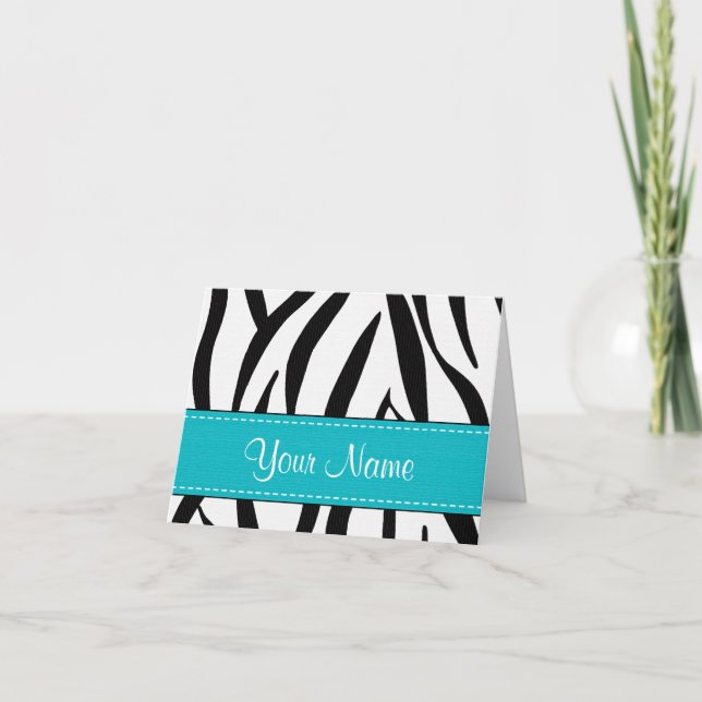 Tarjetas de nota del estampado de zebra de la (Anverso)