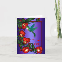 Tarjetas de nota del hibisco del colibrí