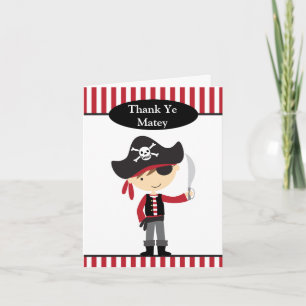 Tarjetas de nota del muchacho del pirata