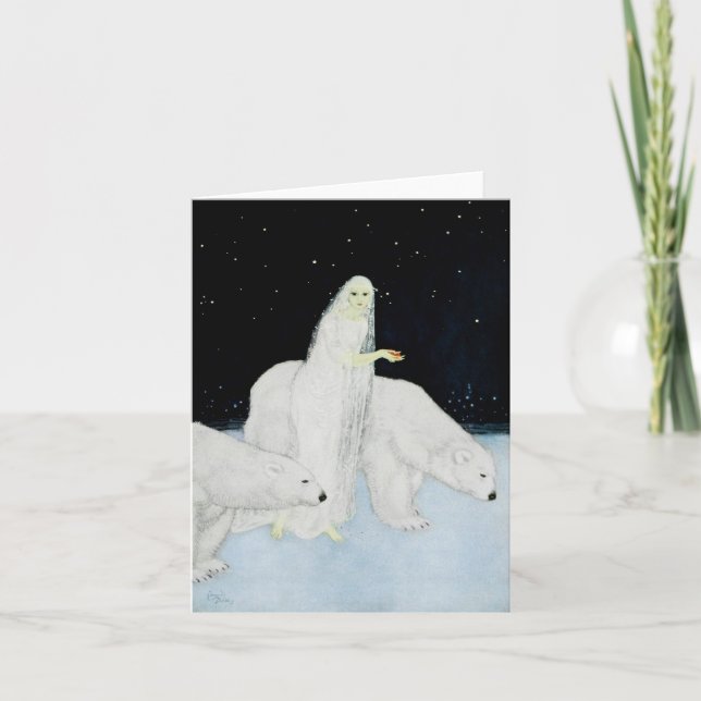 Tarjetas de nota del oso polar del invierno del (Anverso)