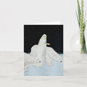 Tarjetas de nota del oso polar del invierno del