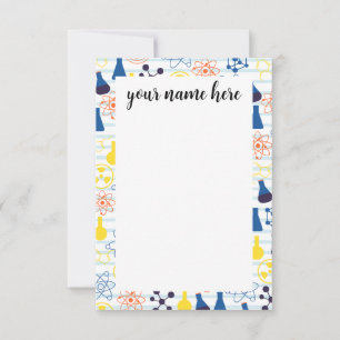 Tarjetas de nota del profesor de química personali