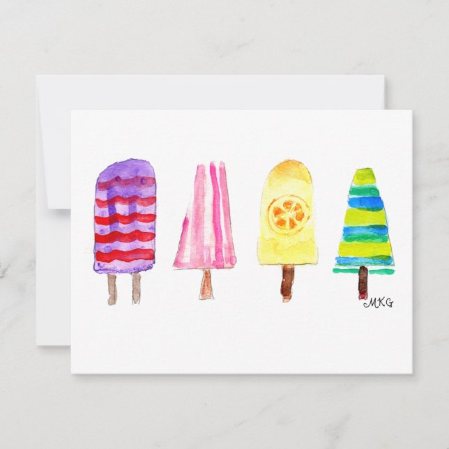 Tarjetas de nota dibujadas a mano con paletas de a (Anverso)
