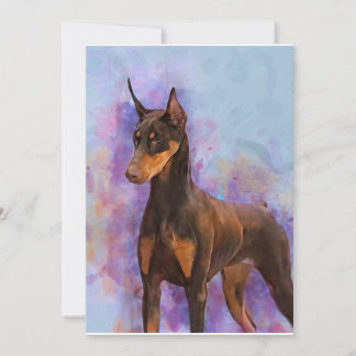 Tarjetas de nota - Doberman rojo sobre fondo de ac
