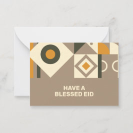 Tarjetas de nota Eid geométricas de tono tierra re