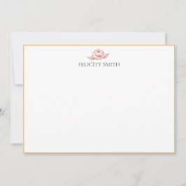 Tarjetas de nota Elegante Naranja Botánico Moderno