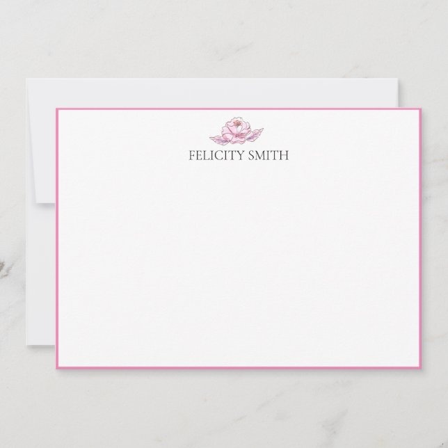 Tarjetas de nota Elegante Plano Moderno Botánico # (Anverso)