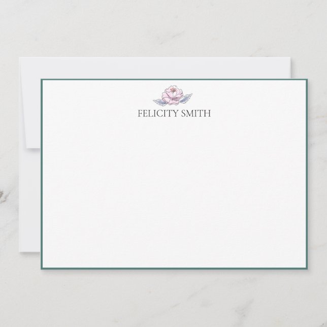 Tarjetas de nota Elegante Plano Moderno Botánico # (Anverso)