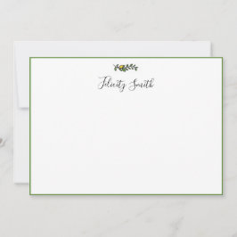 Tarjetas de nota Elegante Plano Moderno Botánico F