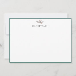 Tarjetas de nota Elegante Plano Moderno Rosa Botán