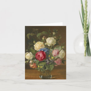 Tarjetas de nota en blanco florales del vintage
