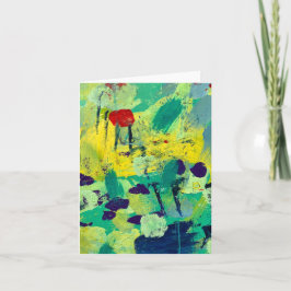 Tarjetas de nota en el diseño de campo y prado