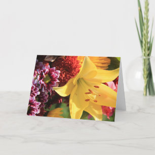 Tarjetas de nota florales, Amaryllis amarillo,